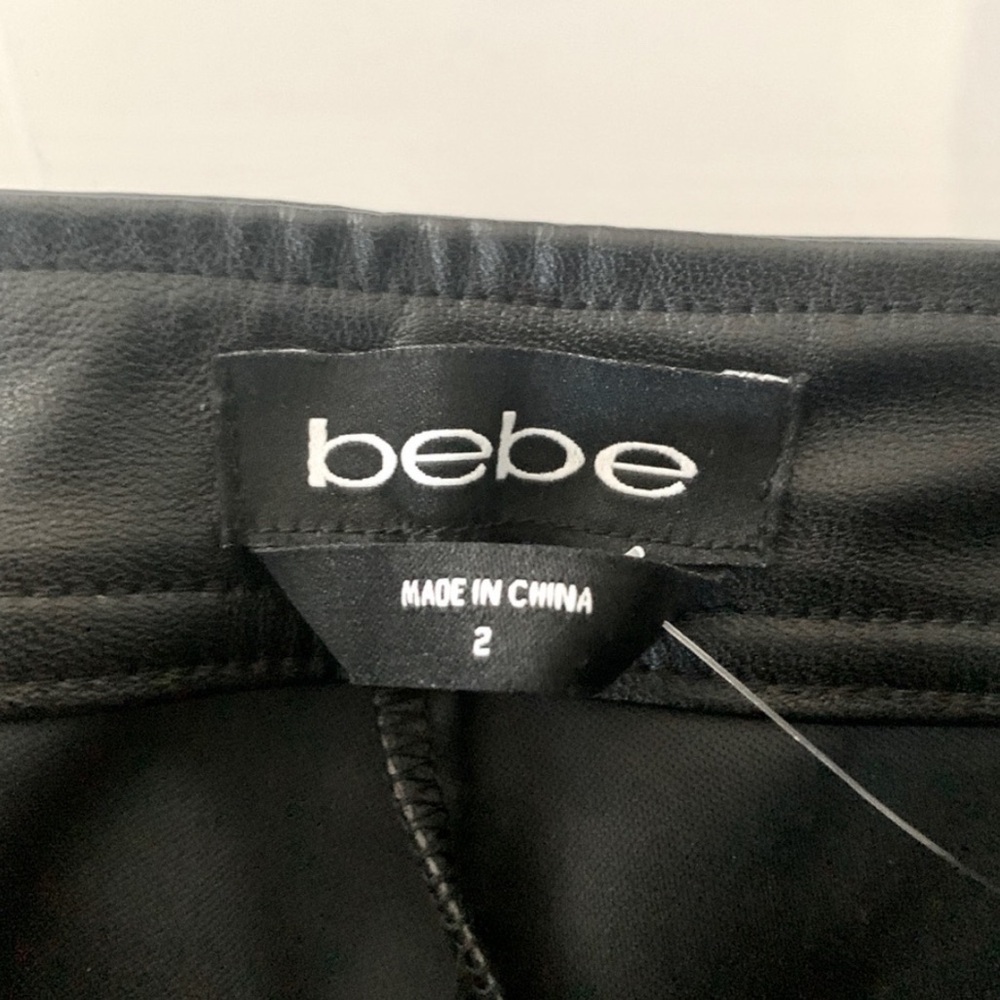 ๐ค Bebe Black Leather Button Front Seamed Leggings - Picture 11 of 15
